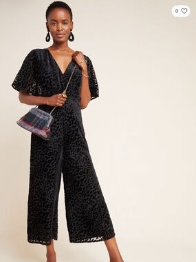Anthropologie Velvet Detail Jumpsuit